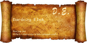 Daróczy Elek névjegykártya